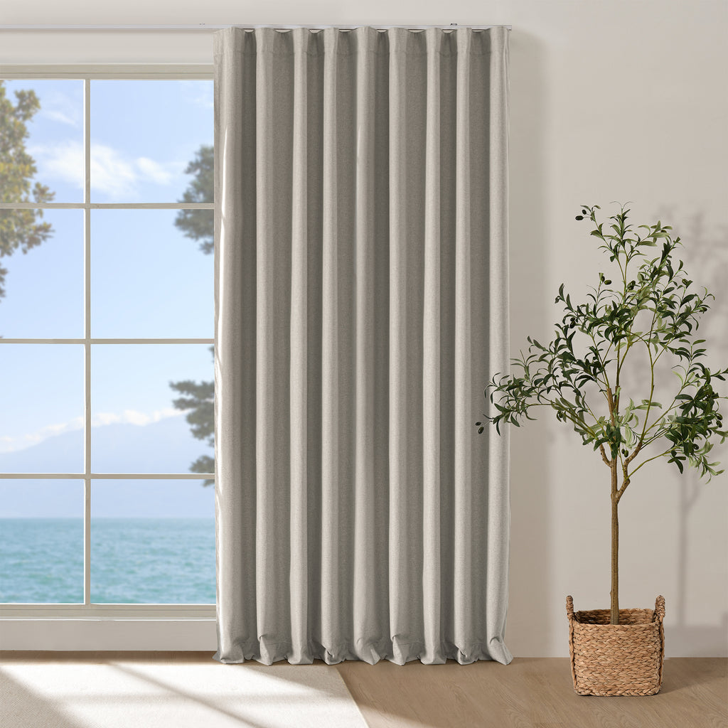 Faux Linen S-Fold Blockout Curtain 280cm – Natural | Cadence & Co